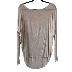 Mendocino Women’s Top Ooyoo Long Sleeve Stretchy Casual Basic Heathered Beige